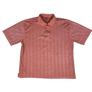 Ping Polo Mens XL‎ Salmon Performance Dynamics Golf Shirt Striped Short Sleeve